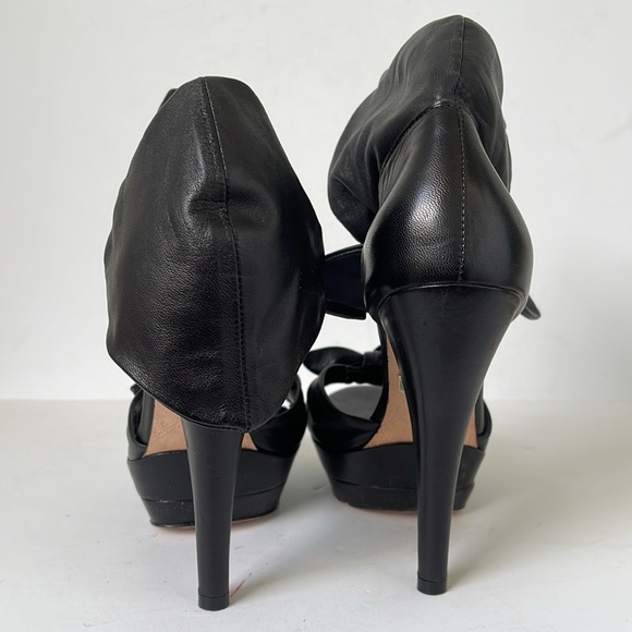 L.A.M.B Womens Lamb Leather Ankle Platfrom Heels in Black size 8.5M - Picture 4 of 10